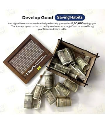 swipe n see Wood Brown Piggy Bank ( Pack of 1 )