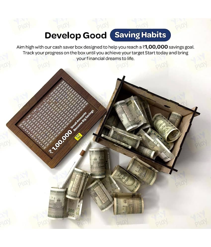 swipe n see Wood Brown Piggy Bank ( Pack of 1 )