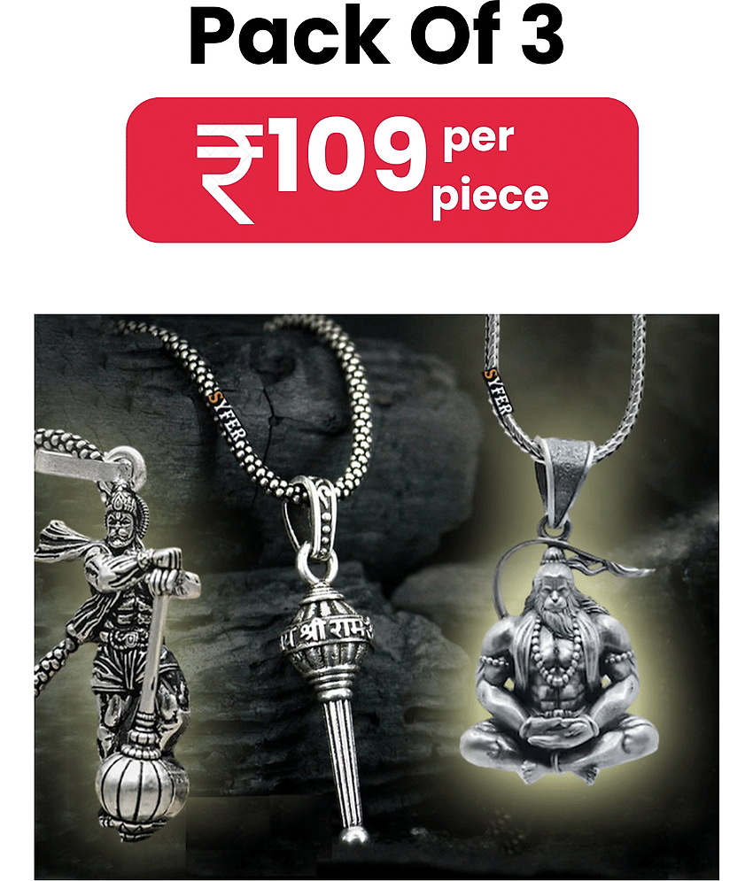 DvR ClicK Hanuman Gada HANUMAN LOCKET ( Pack of 3 )