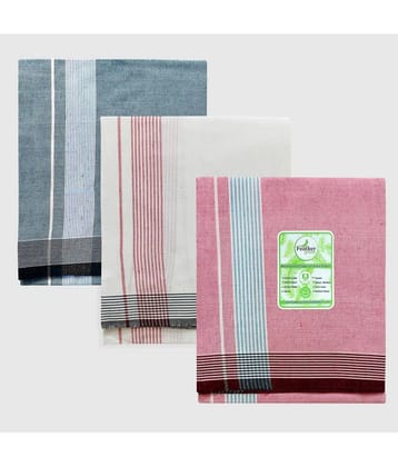 Feather Green - Multicolor Cotton Mens Lungi ( Pack of 3 ) - None