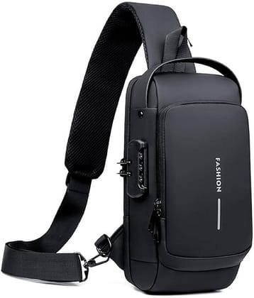 Shopeleven Black Solid Messenger Bag