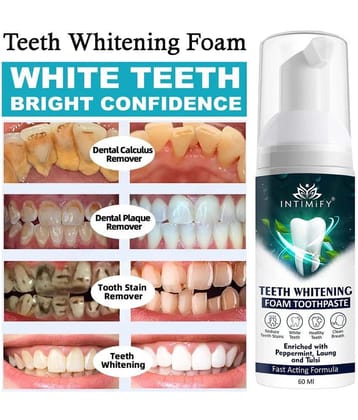 Intimify Teeth Whitening Foam, Natural Denture Oral Kit, Dentist Recommended, Oral Kit, 60 Ml