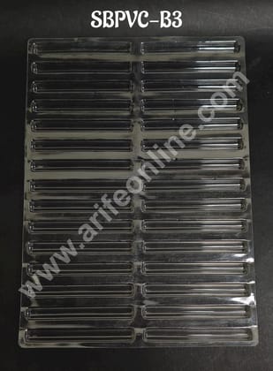 Clear Plastic PVC Cylindrical Stick Chocolate Mould – 30 Cavity | Long Stick Shape Polycarbonate Mold (5 pc Pack) - CAKE DECOR™