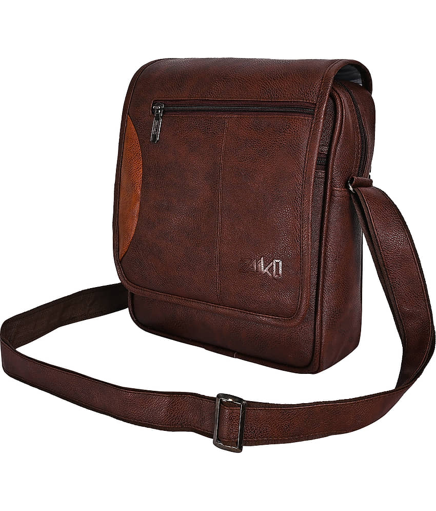 ZAIKO BAGS Tan Solid Messenger Bag