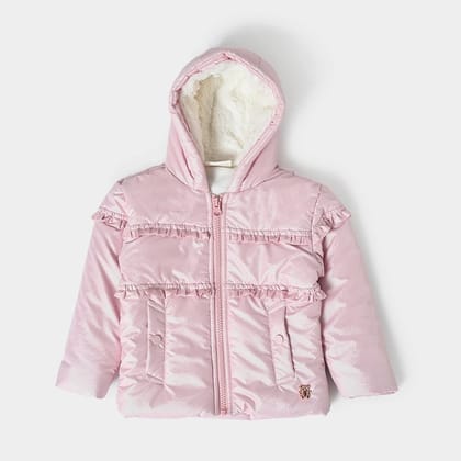 Farm Friends Baby Pink Solid Jacket-6-9 M / Pink