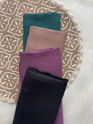 Silk Satin Textured Hijab-Brown
