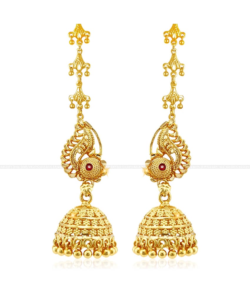 Vighnaharta Gold Plated alloy Kanchain Earring for Women and Girls ( Pack of 1 pair Kanchain Earring) VFJ1492ERG