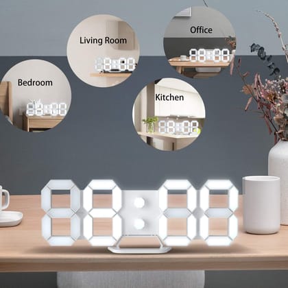 Acrylic 3D Led Digital Wall Clock For Home, Alarm Clock Table Clock Wall Hanging, Auto-Adjustable Brightness, Easy To Read At Night Name: Size Long.