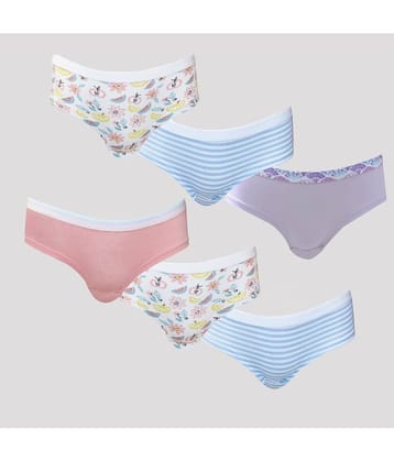 Ariel Pack of 6 Cotton Blend Panties For Girls ( Multi )