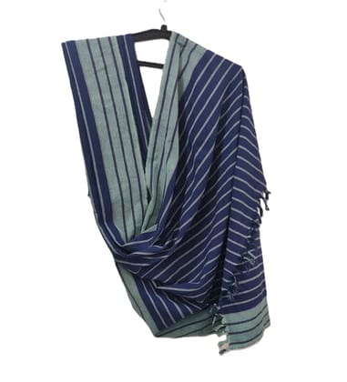 Dhaga Vishwas Ka Green Blue Handloom Cotton Stole