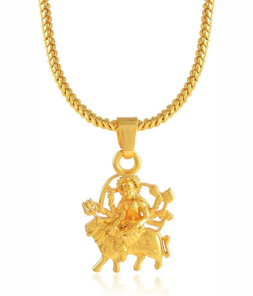 Admier gold plated Durga mata Vaishno Devi Maa Sherawali Mata religious pendant for men women(ACPC0178)