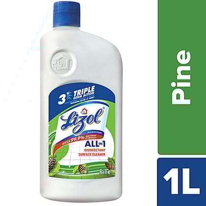 Lizol All In 1 Disinfectant Surface & Floor Cleaner - Pine, Kills 99.9% Germs, 1L Bottle