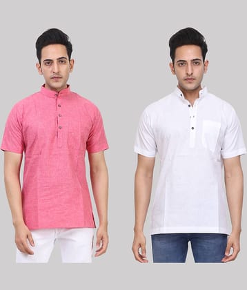 Kundan - Muticolor Cotton Blend Men's Regular Kurta ( Pack of 2 )