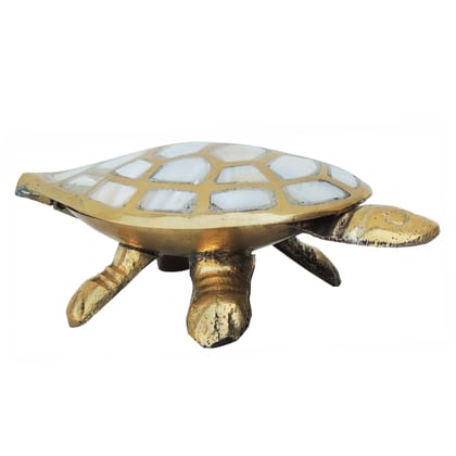 Brass Showpiece Tortoise, Turtle [Kachua] Statue, Height : 1.6 Inch (ANMAS002 B)