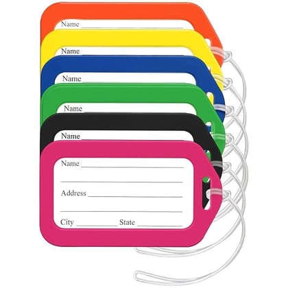 Panchhi Store Pack of 6 Luggage Tags for Suitcases, Travel Bags & Easy Bag Identification – Travel Accessories (Multicolor)