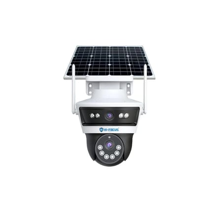HIFOCUS 3+3MP Dual Lens 4G Solar CCTV Camera, Dual View Outdoor PT Security Camera, SIM Supported, Color Night Vision, PIR Motion Detection, Two-Way Audio (HC-IPC-SDJ40N3-SLR4G)