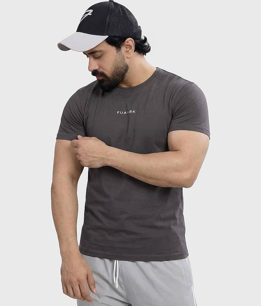 Fuaark Charcoal Cotton Slim Fit Men's Sports T-Shirt ( Pack of 1 )