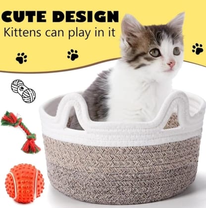 Generic Cotton Pack Of_1 Cat Basket 8x4 Inch Storage Basket For Clothes (Multicolor)-PID66446 Generic Cotton Pack Of_1 Cat Basket 8x4 Inch Storage Basket For Clothes (Multicolor)-PID66446