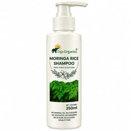 Moringa Rice Shampoo 250 ml | Blend of moringa and rice extract | Enriched with Moringa | Hydrates & Moisturizes | Natural Conditioner
