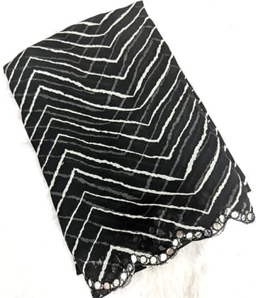 georgette Mirror abla lace with cut work