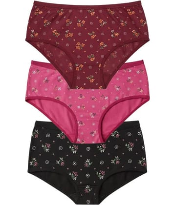 Funahme Pack of 3 Cotton Hipster For Women ( Multi Color )