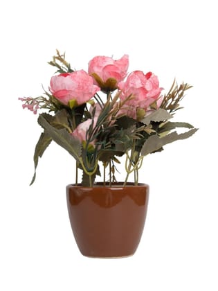 Baby Pink Roses Artificial Flower Vase For Home Decor