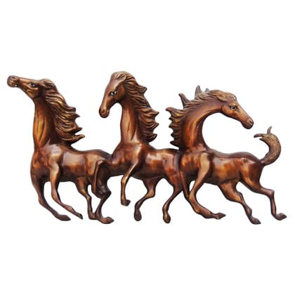 Brass Horse Wall Hanging Showpiece For Traditional Home Decor, Height : 15 Inch (BSMAS730 A)