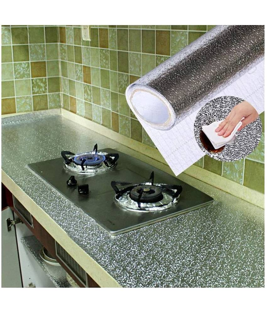 S R EXCLUSIVE Vinyl Abstract Kitchen Sticker Wall Paper Oil Proof (200 x 60 cm)