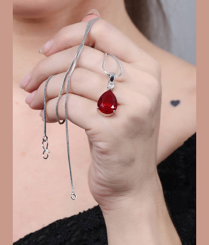 Sunhari Jewels Red Pendant ( Pack of 1 )