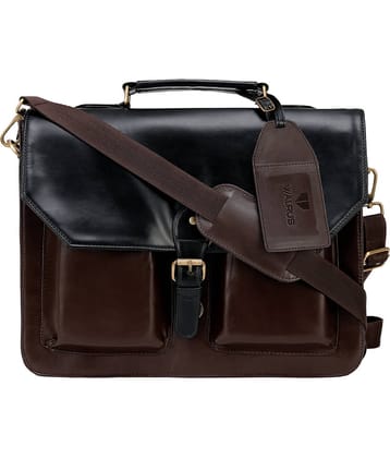Walrus Black Faux Leather Office Bag