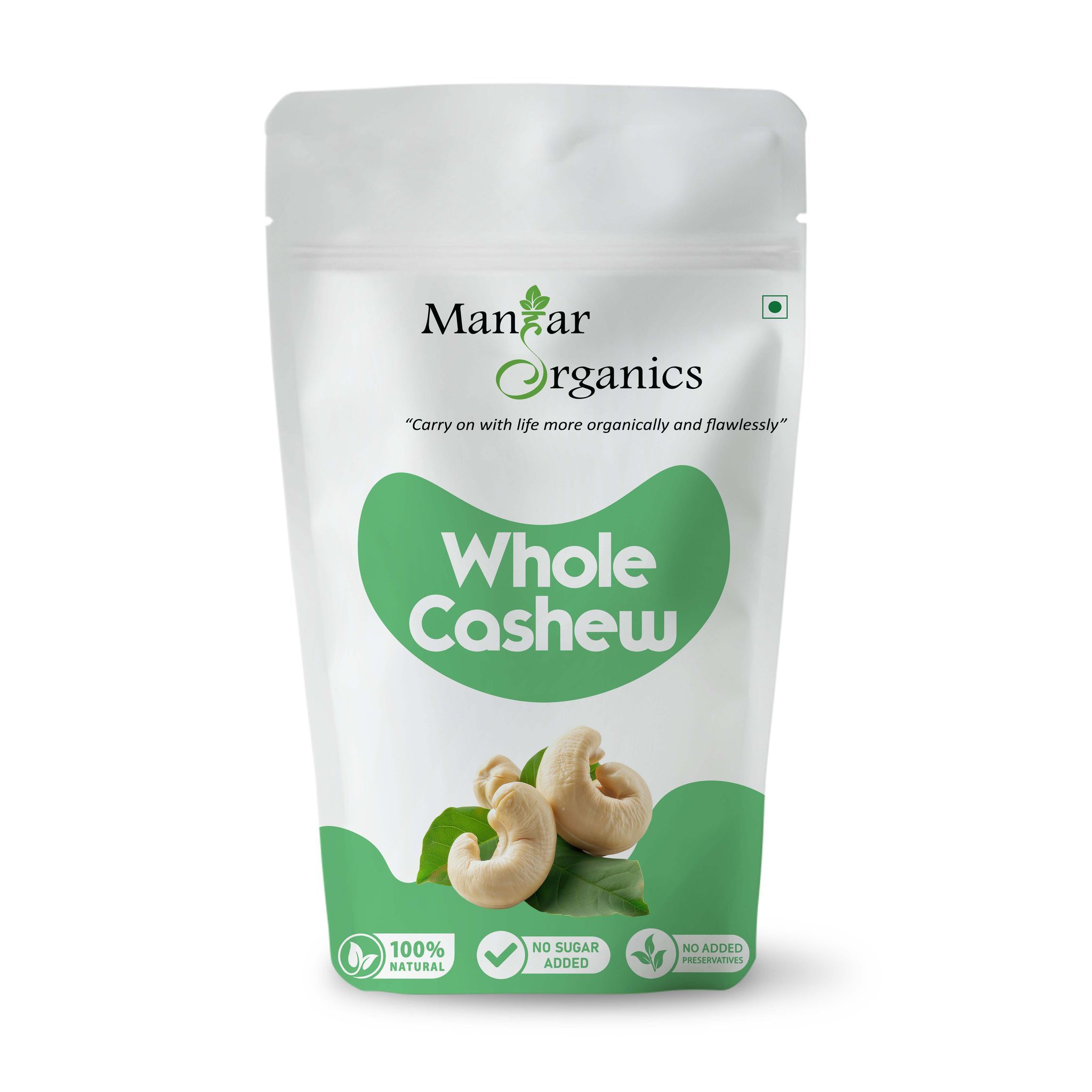 ManHar Organics Pure Whole Cashew (Kaju) 200gm | Premium Nuts & Dry Fruits | Rich in Fibre, Vitamin E, K, B6 | Boost Immunity| Healthy Snacks | Dry Fruit Gift Pack