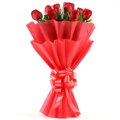 Enigmatic 8 Red Roses Bouquet