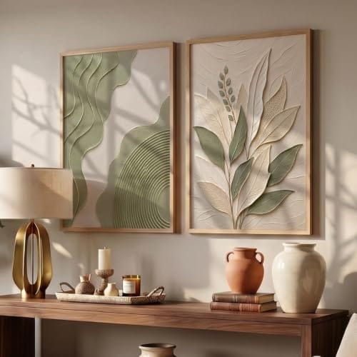 Decoration | Aesthetic Floral Paintings With Frame For Living Room Bed Room Hotel Wall Decor Digital Reprint Set