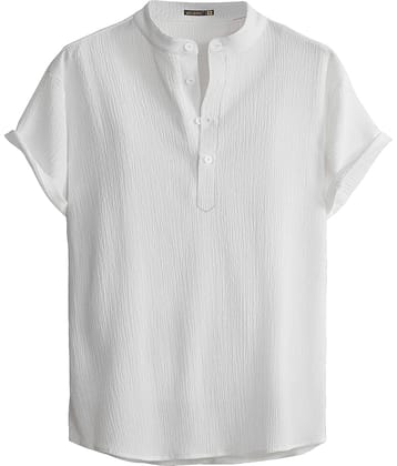 WEBRIC Poly Cotton Regular Fit Self Design Half Sleeves Men's Casual Shirt - White ( Pack of 1 )
