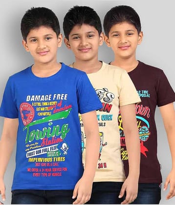 Dongli Pack of 1 Boys Cotton T-Shirt ( Multicolor )