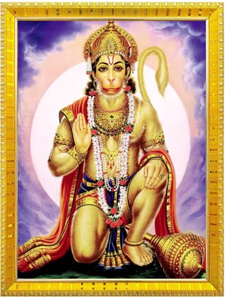 NOKKES Hanuman Bajrangbali Hanumanji Maruti Golden 5X7 Inch Photo Frame_AQW14