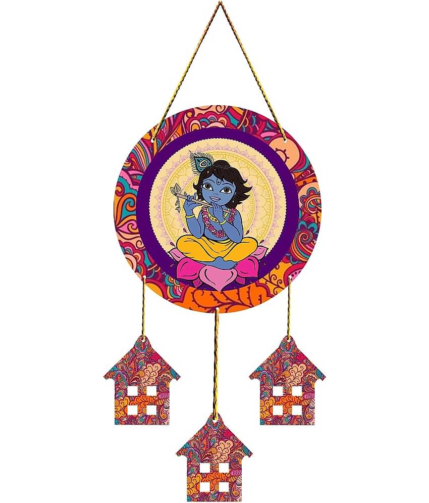 Positive Vibe Lifestyle Wood Ladu Gopal Wall hanging Wall Sculpture Multi - Pack of 1