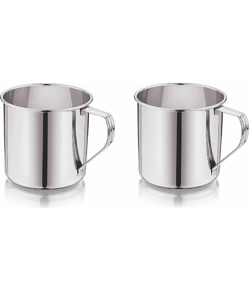 Dynore Multipurpose Mug Solid Stainless Steel Coffee Mug 300 mL ( Pack of 2 )