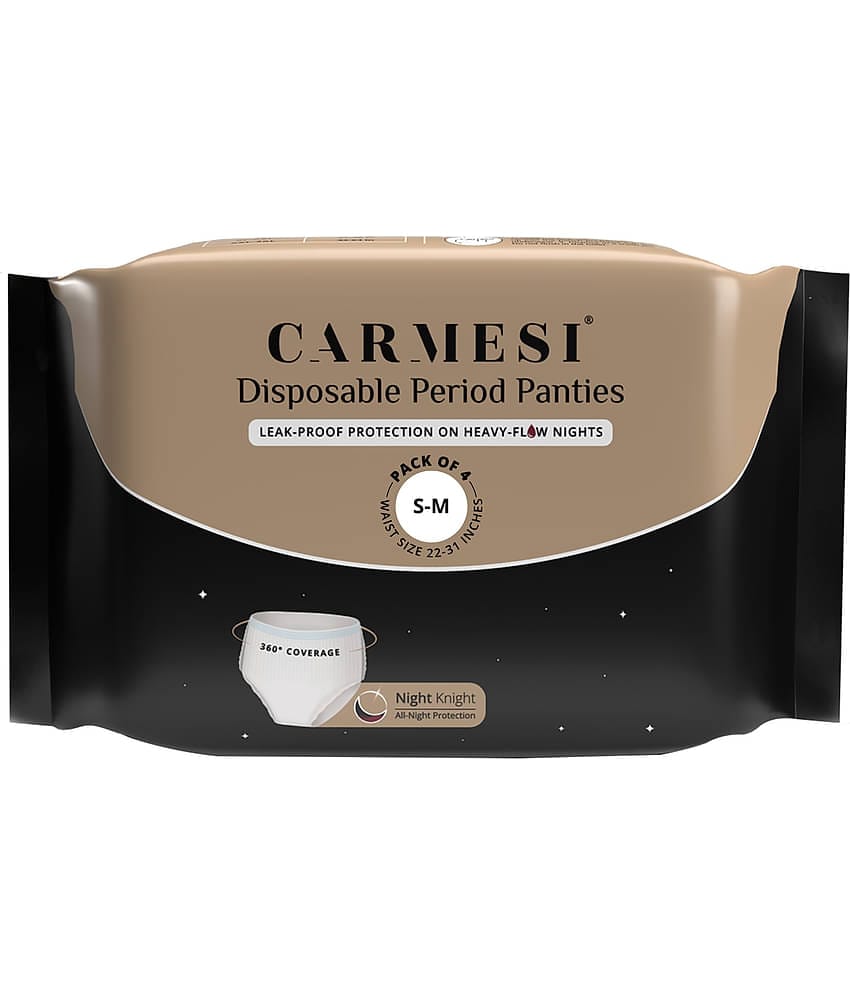 Carmesi Disposable Period Panties (S-M), Maternity Panties, All-Night Protection, 4 Pcs