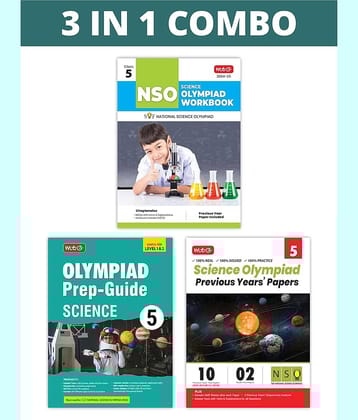 MTG National Science Olympiad (NSO) Workbook, Prep-Guide & Previous Years Papers (PYQs) with Mock Test Paper Class 5 - SOF Olympiad Books For 2024-25 Exam (Set of 3 Books)