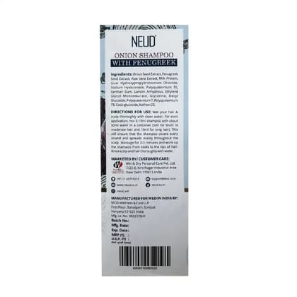 NEUD Combo - Onion Hair Oil and Shampoo with Fenugreek for Men and Women