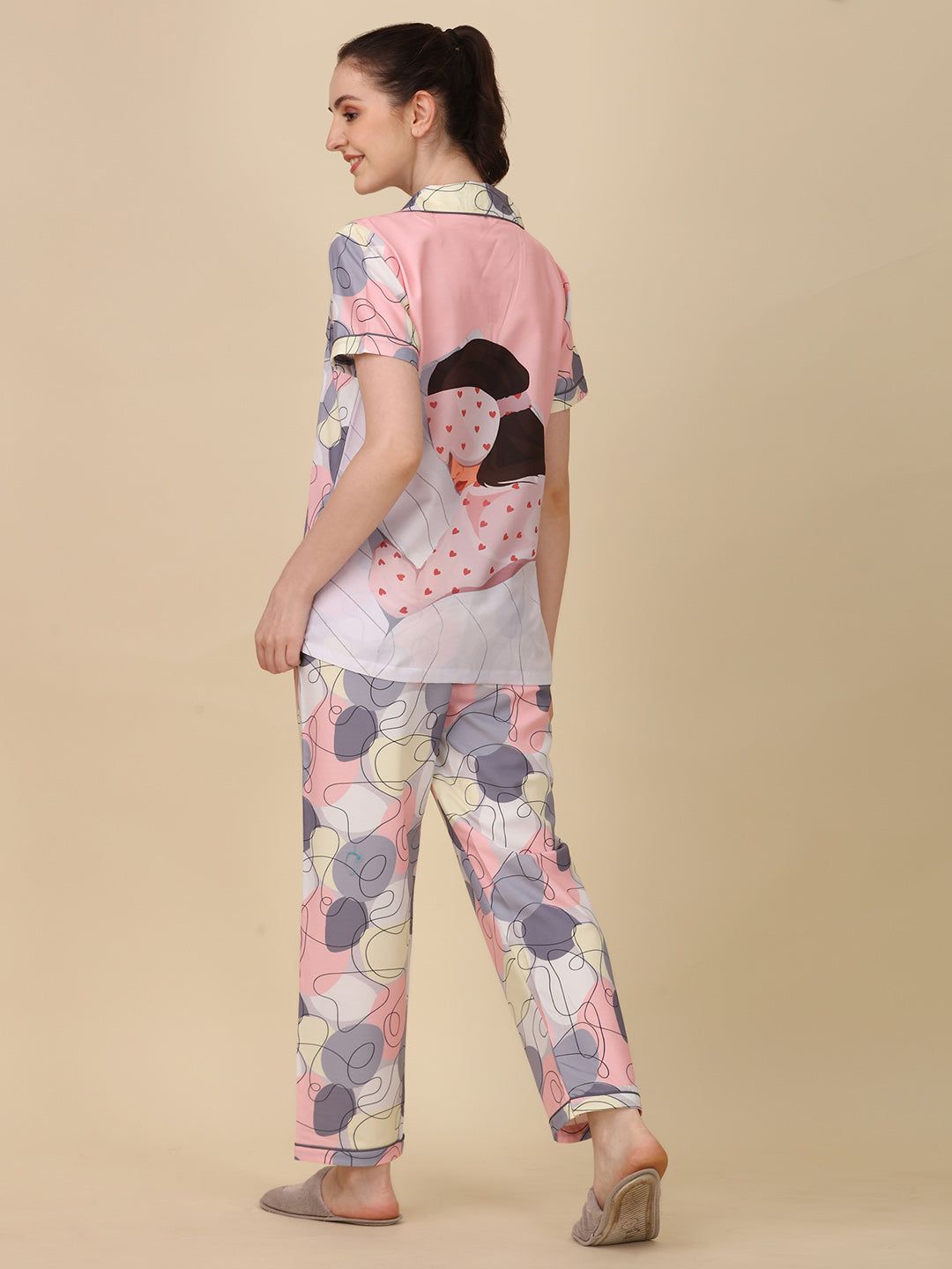 Sleepy Girl Back Printed Pyjama Set | Women's Pyjama Sets Sale 999-m