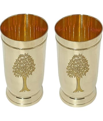 A & H ENTERPRISES - Heavy Water Brass Glasses 250 ml ( Pack of 2 )