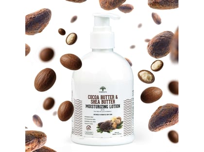 Cocoa Butter & Shea Butter Moisturizing Lotion with Vitamin E and coconut oil for Dry Skin Face and Body 300ml