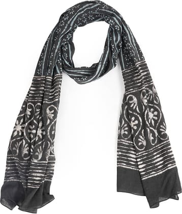 STYLE SHOES Black Cotton Blend Women's Scarf ( Pack of 1 )