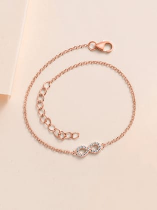 Rose Gold Infinity Silver Bracelet