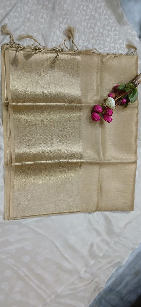 Golden Tissue Brocade Fabric