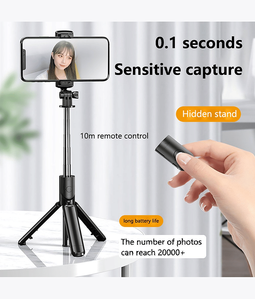 HUG PUPPY Bluetooth Selfie Stick ( Black )