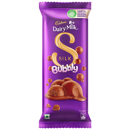 Cadbury Dairy Milk Silk Dairy Milk Silk Bubbly Chocolate Bar, 50 g