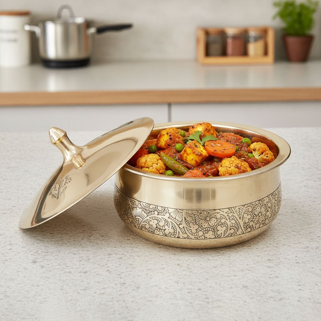Bronze Handi Cookware, Height : 5.2 Inch (BCMAS211 D) - Pooja Needs | Buy online on ZillyBuy